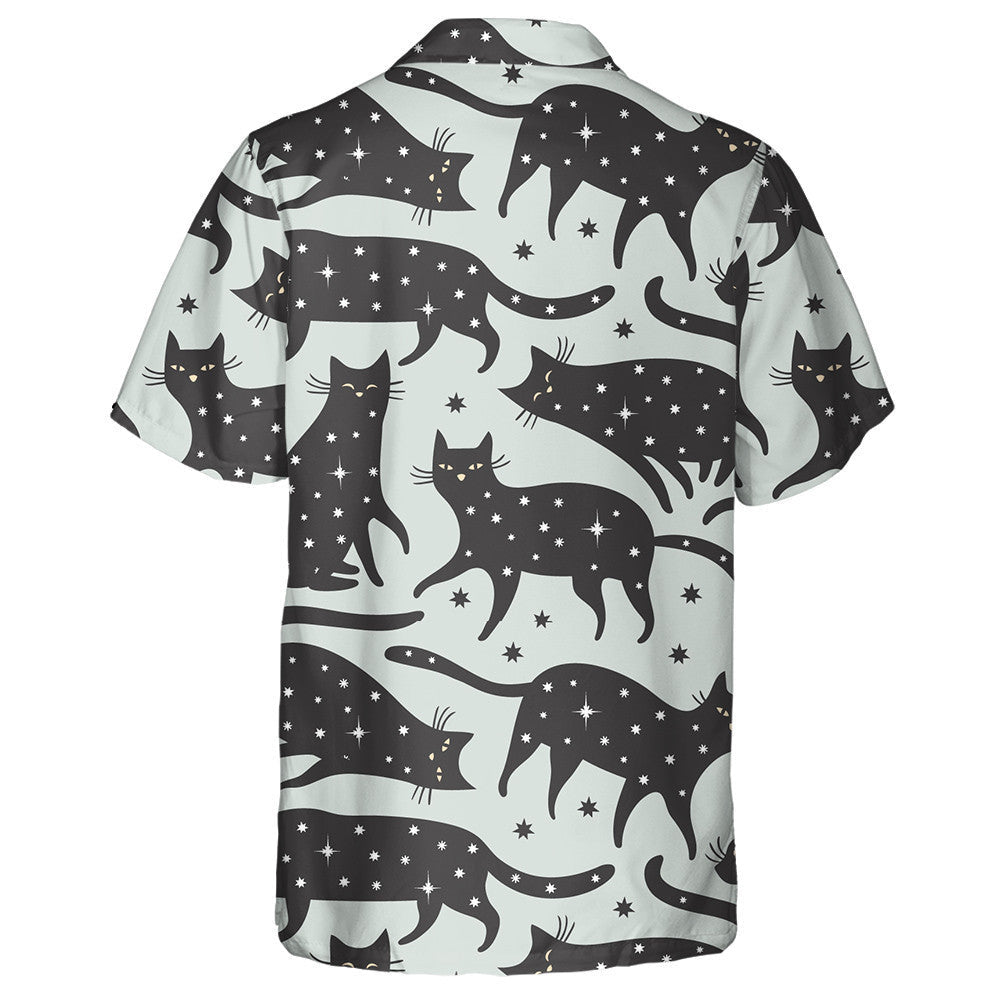 Cute Black Cats And Star Animal Pet Hawaiian Shirt, Hawaiian Shirt Gift, Christmas Gift