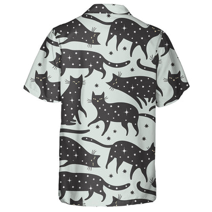 Cute Black Cats And Star Animal Pet Hawaiian Shirt, Hawaiian Shirt Gift, Christmas Gift
