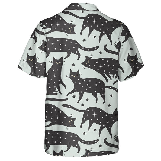 Cute Black Cats And Star Animal Pet Hawaiian Shirt, Hawaiian Shirt Gift, Christmas Gift