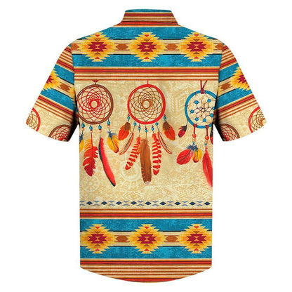 Meiriceánach Dúchasach Dearg agus Gorm Dreamcatcher Dearadh Treibhe Léine Haváís, Bronntanas Léine Haváís, Bronntanas Nollag