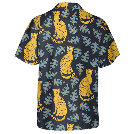 Wild Animals Jungle African Leopard And Leaves Hawaiian Shirt, Hawaiian Shirt Gift, Christmas Gift