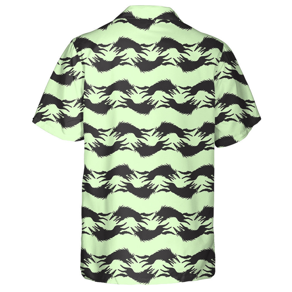 Silhouettes Of Wolf Attacks Horizontal Waves Hawaiian Shirt,Hawaiian Shirt Gift, Christmas Gift