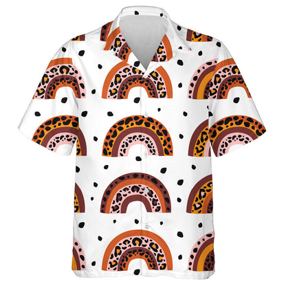 Tropical Style With Rainbow And Leopard Hawaiian Shirt, Hawaiian For Gift