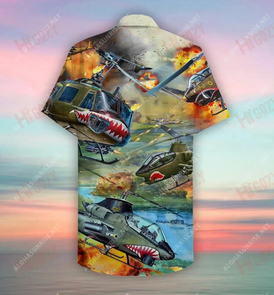 Héileacaptar Huey Cobra Cuimhnigh ar na Laethanta Léine Gearr Muinchille Unisex Léinte T Aigéan Na Léinte Haváís is Fearr Léinte Haváís do Mhná, Bronntanas Léine Haváís, Bronntanas Nollag