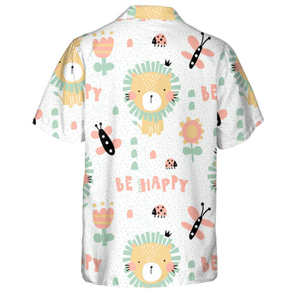 Lovely Lion Butterfly Beetle And Flowers Hawaiian Shirt,Hawaiian Shirt Gift, Christmas Gift