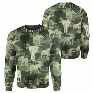 Camo Elephant - 3D All Over Printed Shirt Tshirt Hoodie Apparel