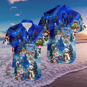 Design Hawaiian Shirt Chilling With My Snowmies Christmas, Hawaiian Shirt Gift, Christmas Gift