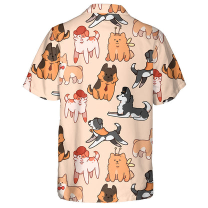 Funny Dogs In Costume In Cartoon Background Hawaiian Shirt, Hawaiian Shirt Gift, Christmas Gift