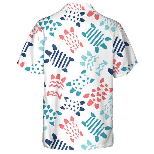 Eilimintí Turtar Éisc agus Crann Pailme Dathanna Pastail Léine haváíais, Bronntanas Léine Haváíais, Bronntanas Nollag