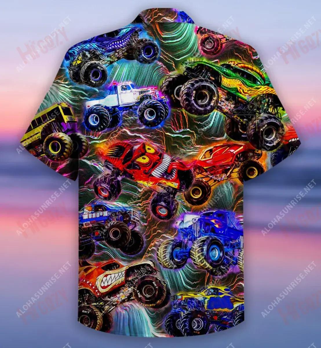 Monster Truck This Is How I Roll Unisex Hawaiian Shirt Vacation Short Sleeve Vintage Hawaiian Shirts Hawaiian Shirts For Men, Hawaiian Shirt Gift, Christmas Gift