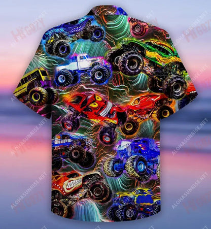 Monster Truck This Is How I Roll Unisex Hawaiian Shirt Vacation Short Sleeve Vintage Hawaiian Shirts Hawaiian Shirts For Men, Hawaiian Shirt Gift, Christmas Gift