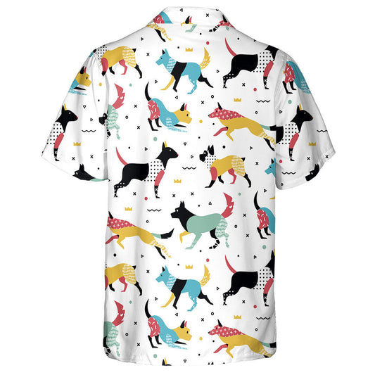 Simple Modern Dog With Geometric Shape Hawaiian Shirt,Hawaiian Shirt Gift, Christmas Gift