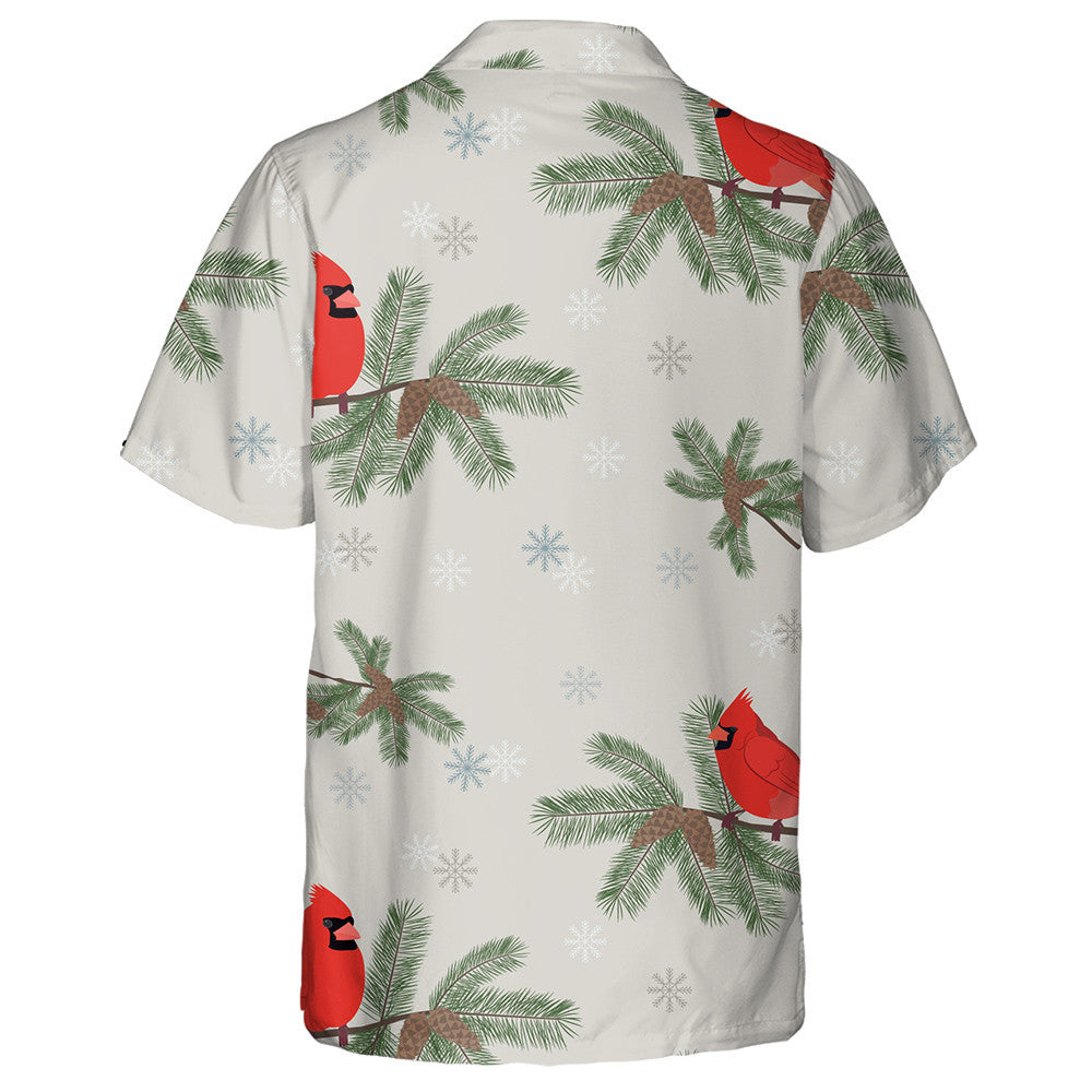 Craobhacha Éan Cairdinéal Dearga Agus Giúis Ar Chúlra Liath Léine Haváí, Bronntanas Léine Haváíais, Bronntanas Nollag