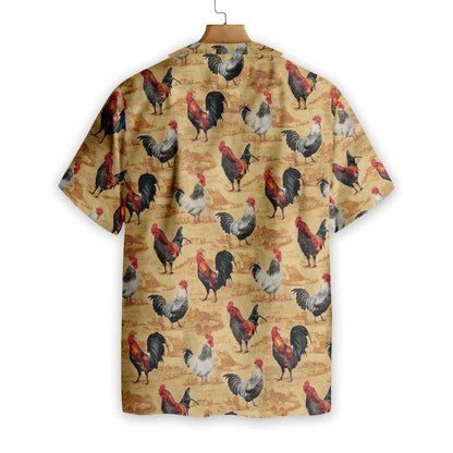 Cattle Farm Vintage Chicken Farm Design Hawaiian Shirt, Hawaiian For Gift