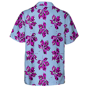 Wild African Leopard With Pink Maple Leaves Hawaiian Shirt, Hawaiian Shirt Gift, Christmas Gift