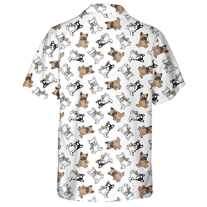 Cartoon Cute French Bulldog Pizza Eating Hawaiian Shirt, Hawaiian Shirt Gift, Christmas Gift
