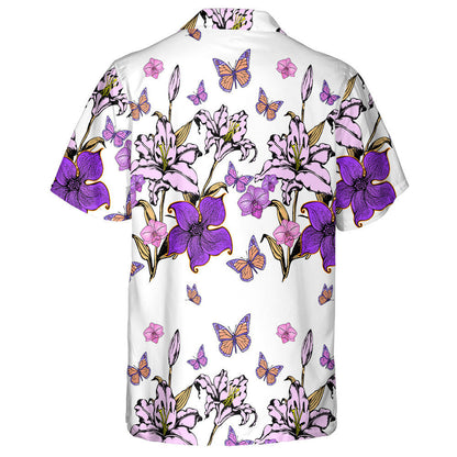 Lámhdhéanta Bláthanna Iontach Agus Féileacáin Léine haváíais, haváís don bhronntanas