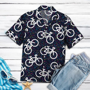 Amazing Biking Geometry Doodle Design Hawaiian Shirt, Hawaiian For Gift