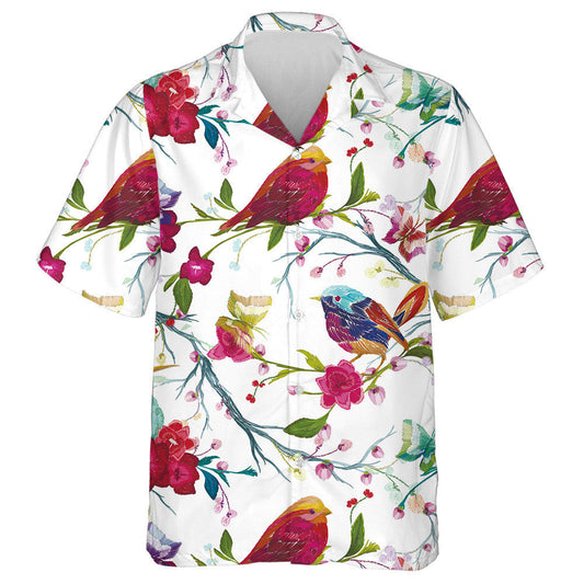 Bird Butterfly And Floral Make Beautiful Landscape Hawaiian Shirt, Hawaiian Shirt Gift, Christmas Gift