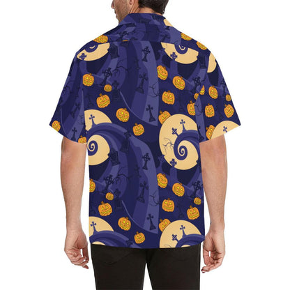 Happy Halloween Cute Jack's Hill Pattern Hawaiian Shirt, Hawaiian Shirt Gift, Christmas Gift
