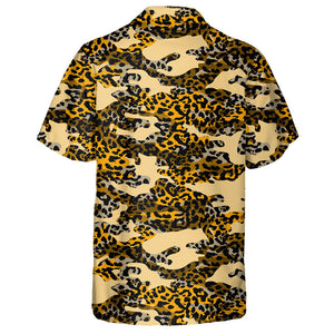 Wild Animals Leopard Camouflage In Simple Cartoon Hawaiian Shirt, Hawaiian Shirt Gift, Christmas Gift