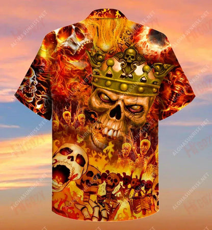 Mise Rí na Skull Domhanda Léine Ghearr Haváís Caitheamh aimsire Muinchille Gearr Na Léinte Haváise is Fearr Léinte Greannmhar Haváís, Bronntanas Léine Haváís, Bronntanas Nollag