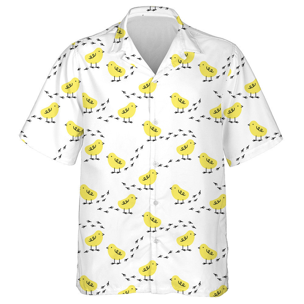 Cute Baby Yellow Chickens With Small Footprint Hawaiian Shirt, Hawaiian Shirt Gift, Christmas Gift