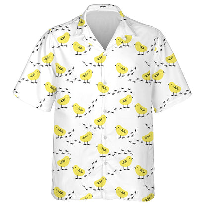 Cute Baby Yellow Chickens With Small Footprint Hawaiian Shirt, Hawaiian Shirt Gift, Christmas Gift
