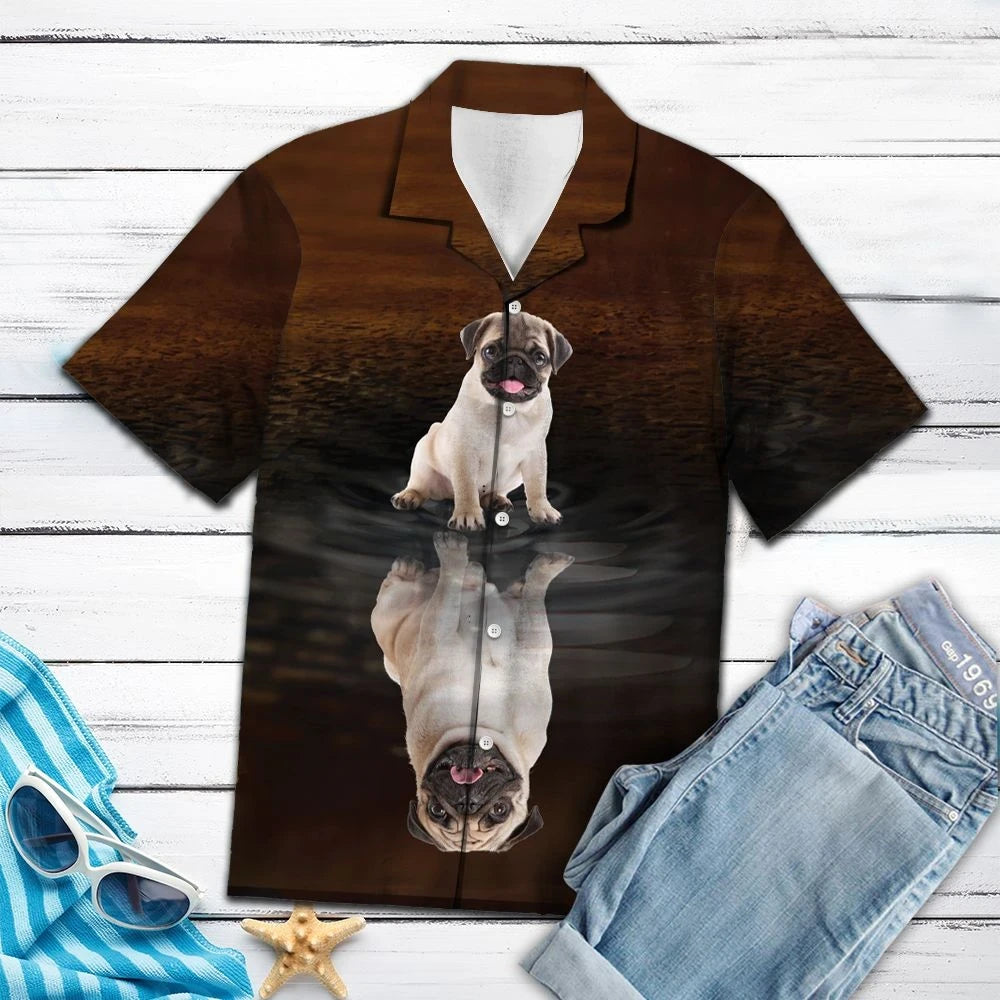 Machnamh Puga spraíúil agus gleoite ar Léine Haváís ar Théama Uisce, Bronntanas Léine Haváí, Bronntanas Nollag