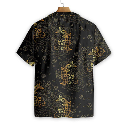 Koi Fish Seamless On Dark Pattern Hawaiian Shirt, Hawaiian For Gift