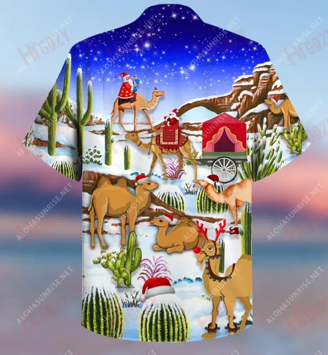 Camels Deliver Christmas Spirit Short Hawaiian Shirt Vacation Aloha Shirt Vintage Hawaiian Shirts Hawaiian Shirts For Men, Hawaiian Shirt Gift, Christmas Gift