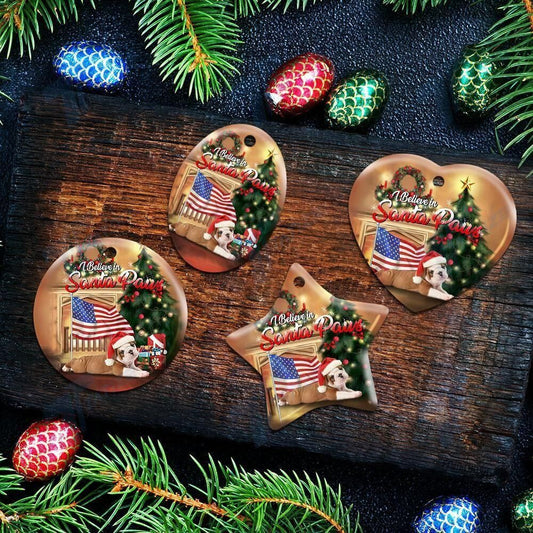 Bulldog I Believe Santa Paws Merry Christmas Ornament, Happy Christmas Ornament, Christmas Gift, Christmas Decoration
