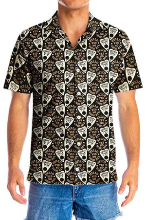 Black Magical Ouija Halloween Design Hawaiian Shirt, Hawaiian For Gift
