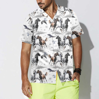 Wild And Free Racing Horses Hawaiian Shirt, Hwaiian For Gift