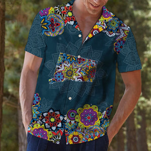 Awesome Colored Connecticut Mandala Flower Hawaiian Shirt, Hawaiian For Gift