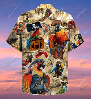 Amazing Pirate Parrot Unisex Hawaiian Shirt, Hawaiian Shirt Gift, Christmas Gift