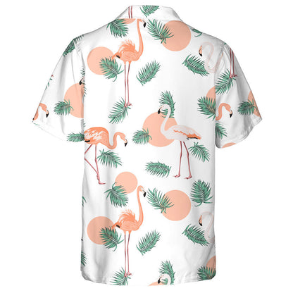 Flamingo Speisialta Le Ciorcal Bándearg Agus Duilleoga Pailme Léine Haváís, Bronntanas Léine Haváís, Bronntanas Nollag