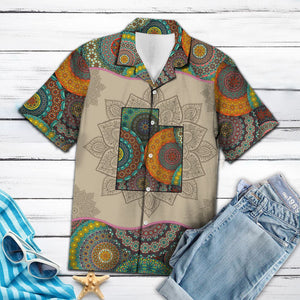 Awesome Circular Pattern Brown Theme Hawaiian Shirt, Hawaiian For Gift