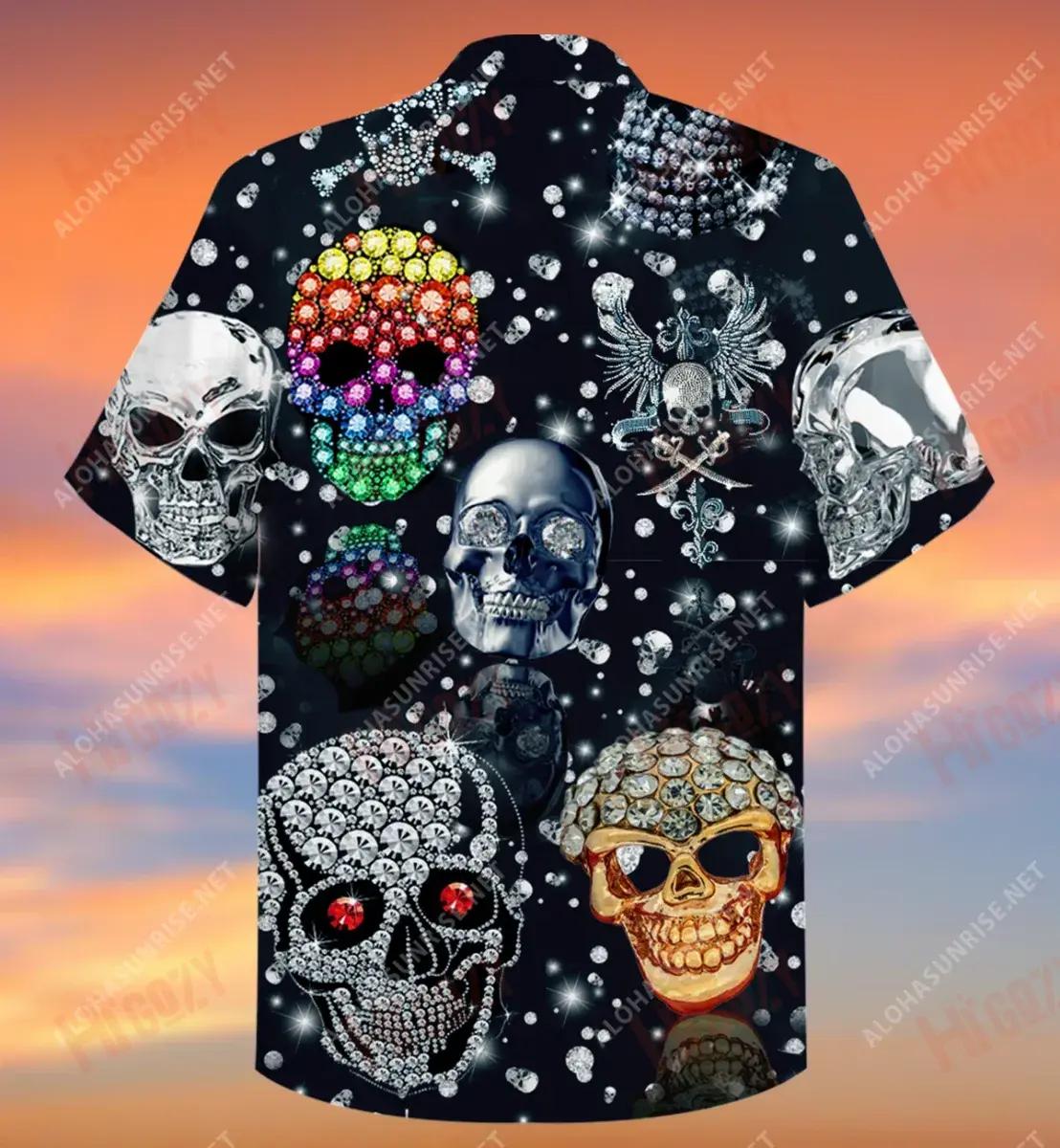 Cloigeann Diamond lonracha Léine Gearr haváís Muinchille Samhraidh Gearr Léinte Crazy Léinte haváíais d'Fhir, Bronntanas Léine Haváís, Bronntanas Nollag