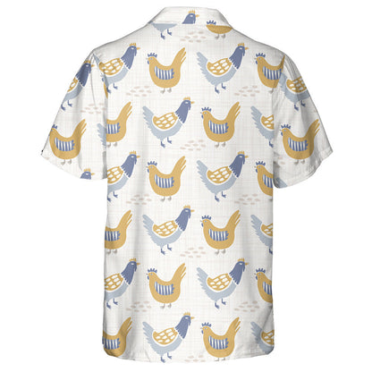 French Farmhouse Chicken Hen On Gray Background Hawaiian Shirt, Hawaiian Shirt Gift, Christmas Gift