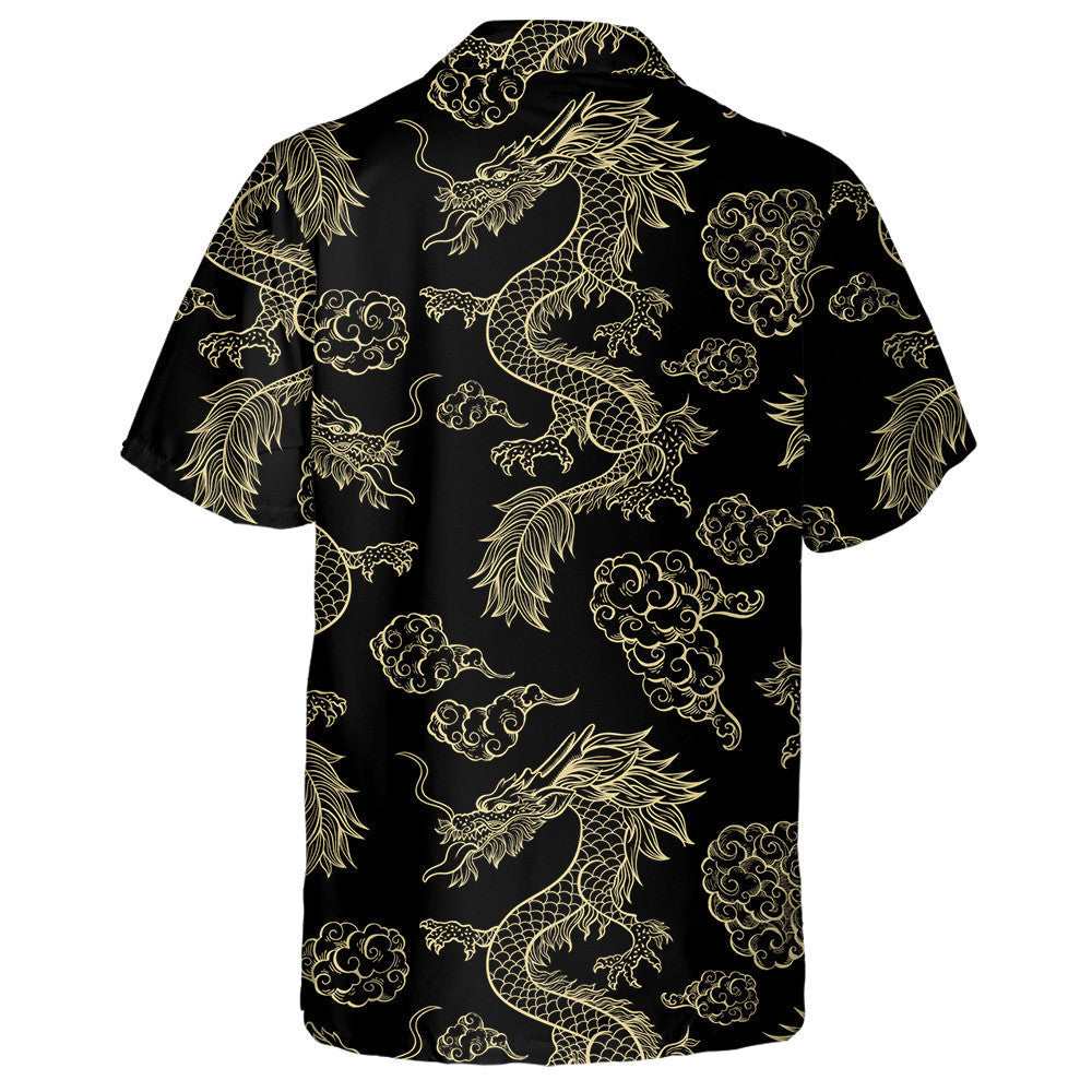 Traditional Chinese Dragon Flying In Clouds Hawaiian Shirt,Hawaiian Shirt Gift, Christmas Gift