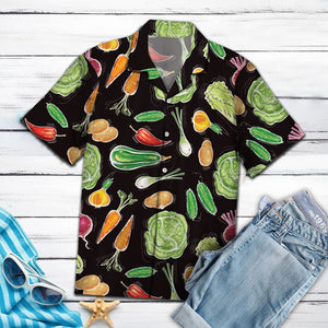 Amazing Vegan Cut In Half On Black Background Hawaiian Shirt, Hawaiian Shirt Gift, Christmas Gift