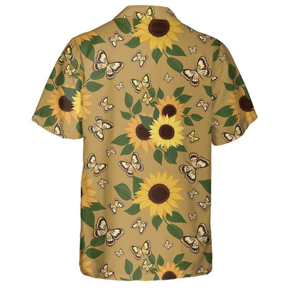 Pretty Theme Mystical Butterfly Sunflower And Leaves Hawaiian Shirt, Hawaiian Shirt Gift, Christmas Gift