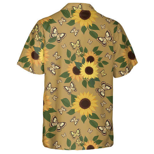 Pretty Theme Mystical Butterfly Sunflower And Leaves Hawaiian Shirt, Hawaiian Shirt Gift, Christmas Gift