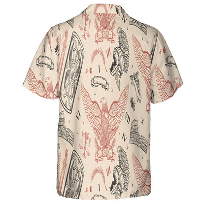 Roman Eagle Spartan Helmet Sword Shield And Colosseum Hawaiian Shirt, Hawaiian Shirt Gift, Christmas Gift