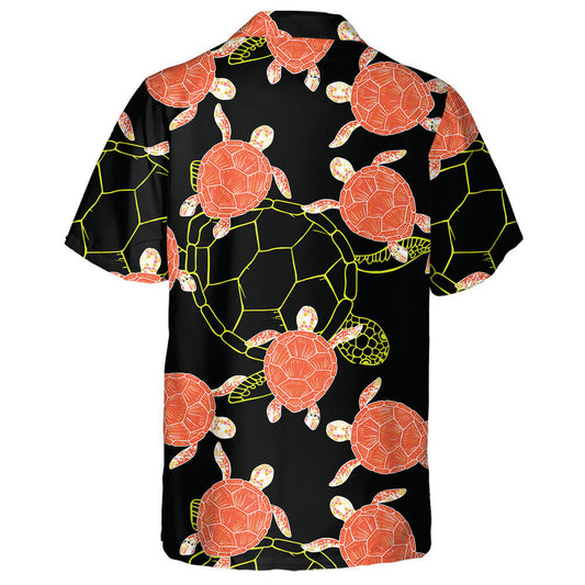 Orange Sea Turtles And Tropical Fish Hawaiian Shirt,Hawaiian Shirt Gift, Christmas Gift