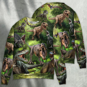 Dinosaur Cool In The Forest Style Ugly Christmas Sweater, Christmas Gift, Gift Christmas 2024