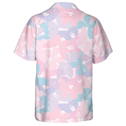 Pastel Girly Colorful Random Butterfly On White Hawaiian Shirt, Hawaiian Shirt Gift, Christmas Gift