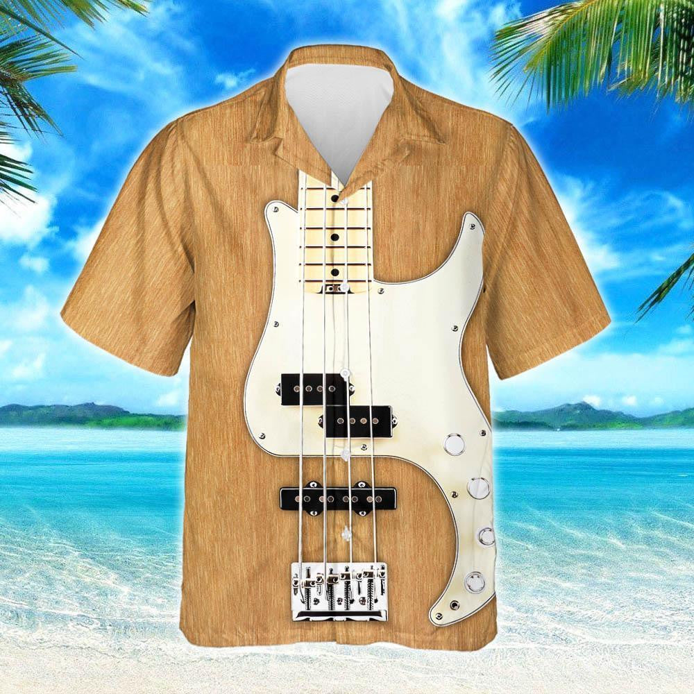 Bass Guitar Keen On Music Design Hawaiian Shirt, Hawaiian For Gift