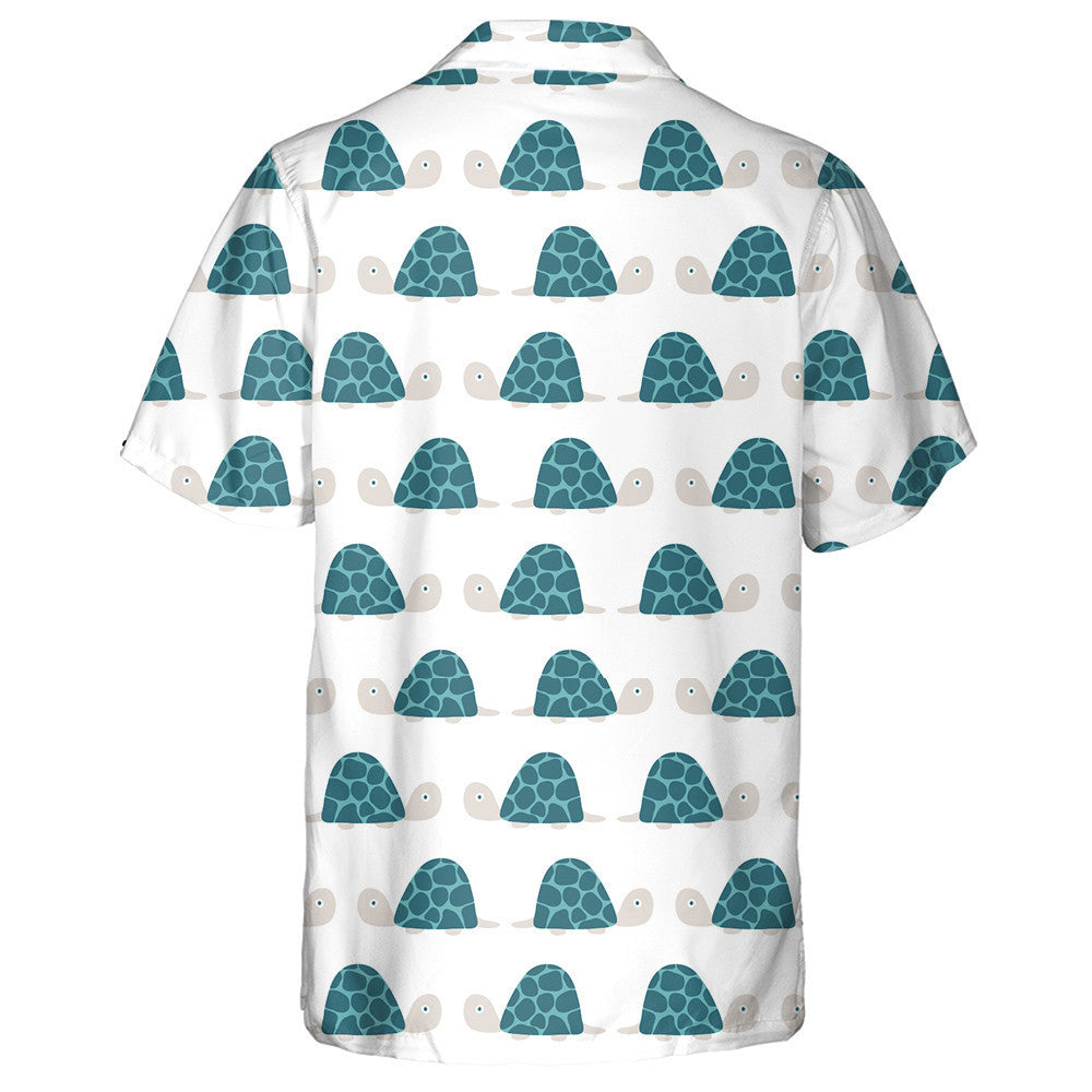 Funny Dark Green Turtle In Cartoon Style Hawaiian Shirt, Hawaiian Shirt Gift, Christmas Gift